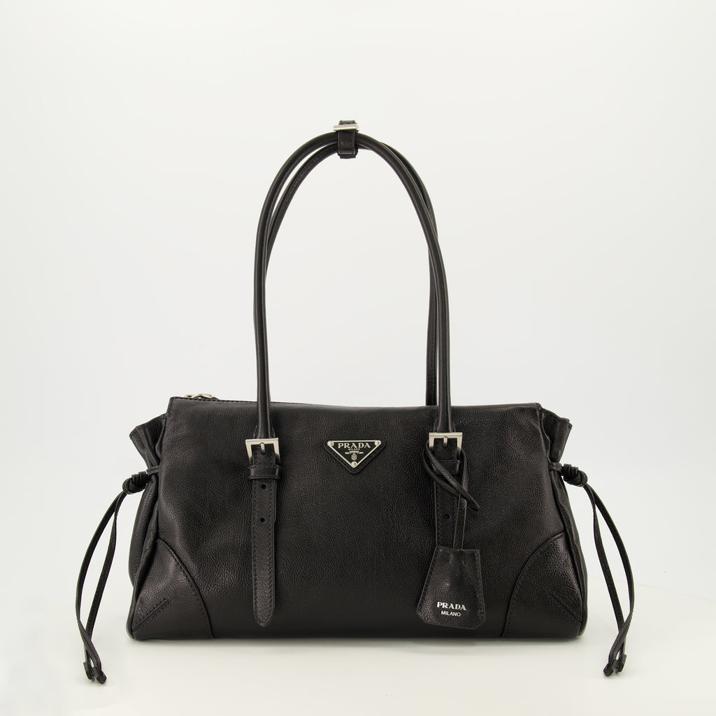 Sacs à main et épaule Bolsa de Couro Envelhecido Preta Bonnie Prada Noir Femme