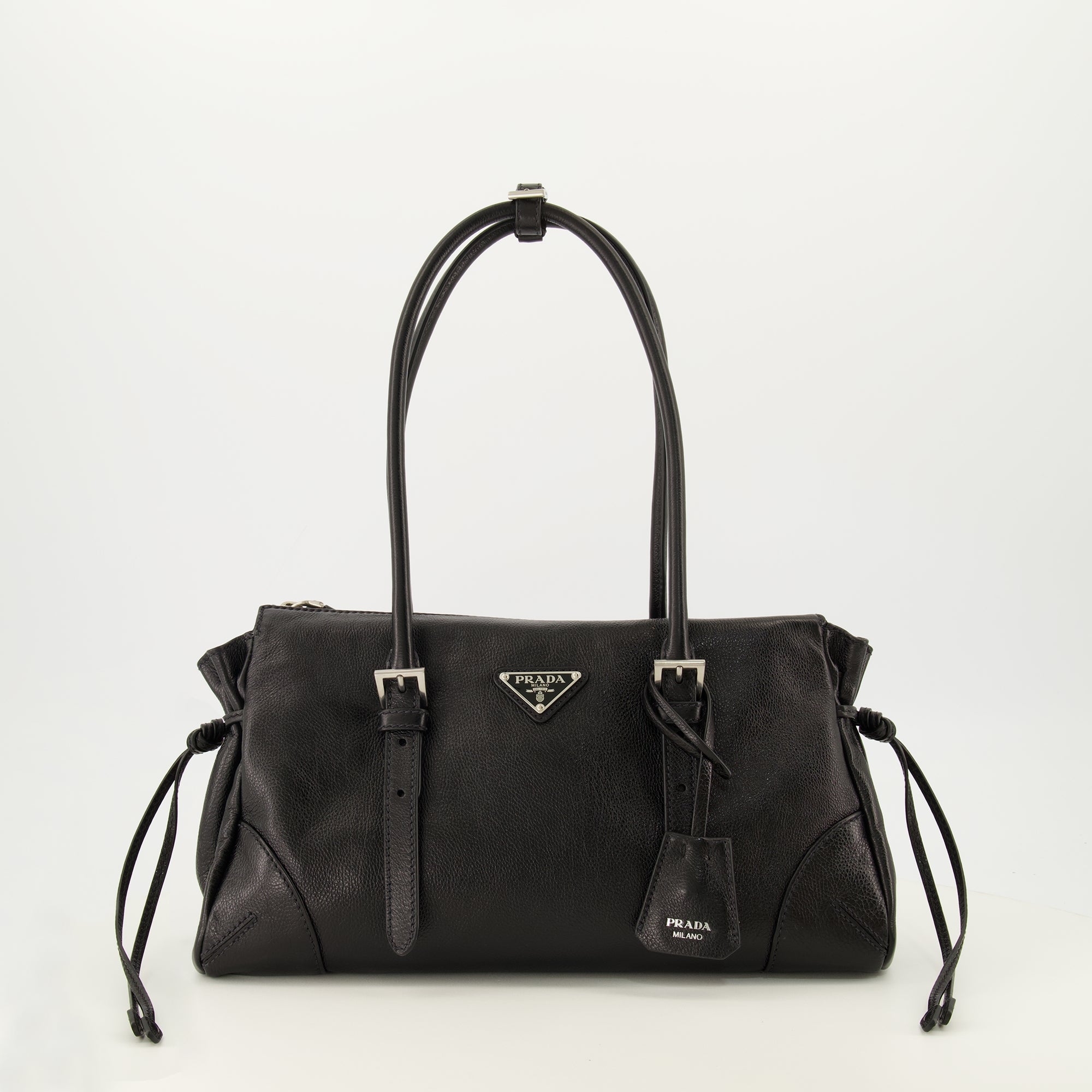 Sacs à main et épaule Bolsa de Couro Envelhecido Preta Bonnie Prada Noir Femme