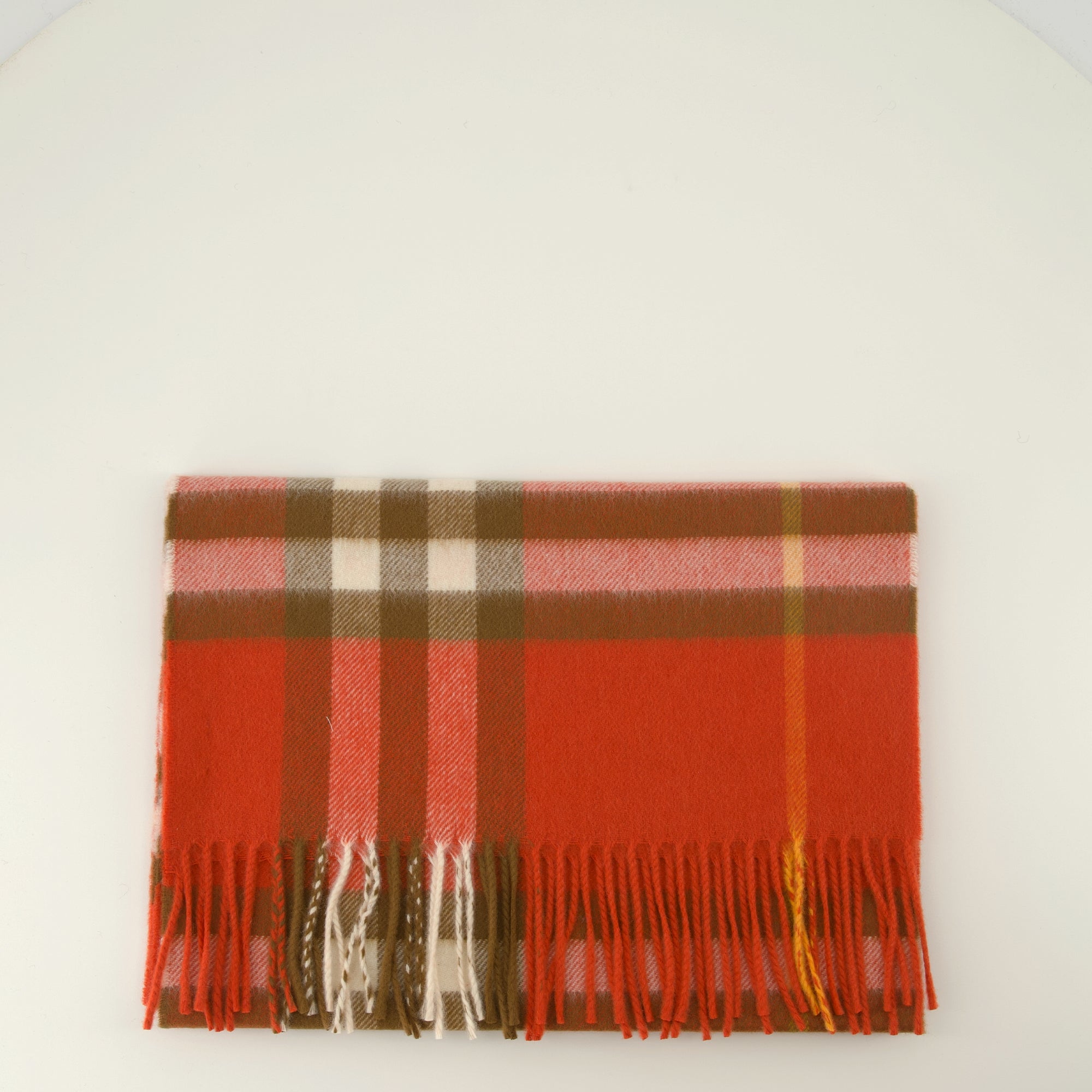 Écharpes, foulards et gants Écharpe en cachemire Check orange Burberry Orange Unisexe