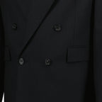Imagen del blazer negro de lana para hombre de Saint Laurent - Temporada Otoño-Invierno 2025 - Vista Detallada_1