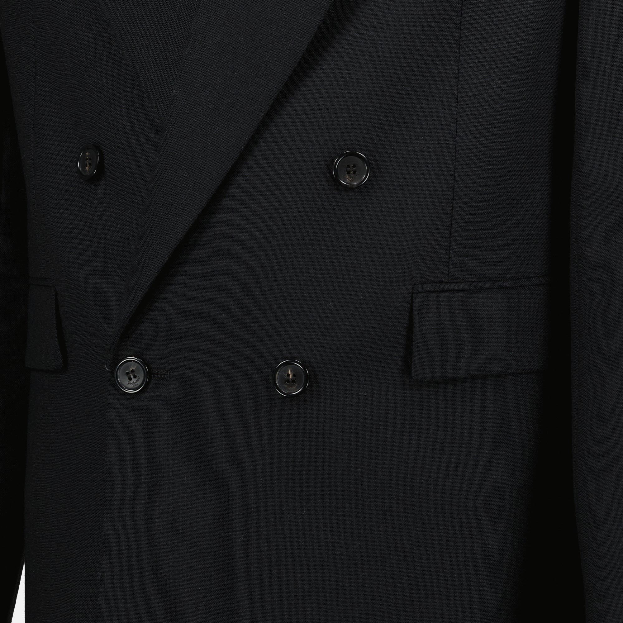Image de l'article Blazer noir en laine de la marque Saint Laurent pour Homme - Saison Automne-Hiver 2025 - Vue détaillée_1