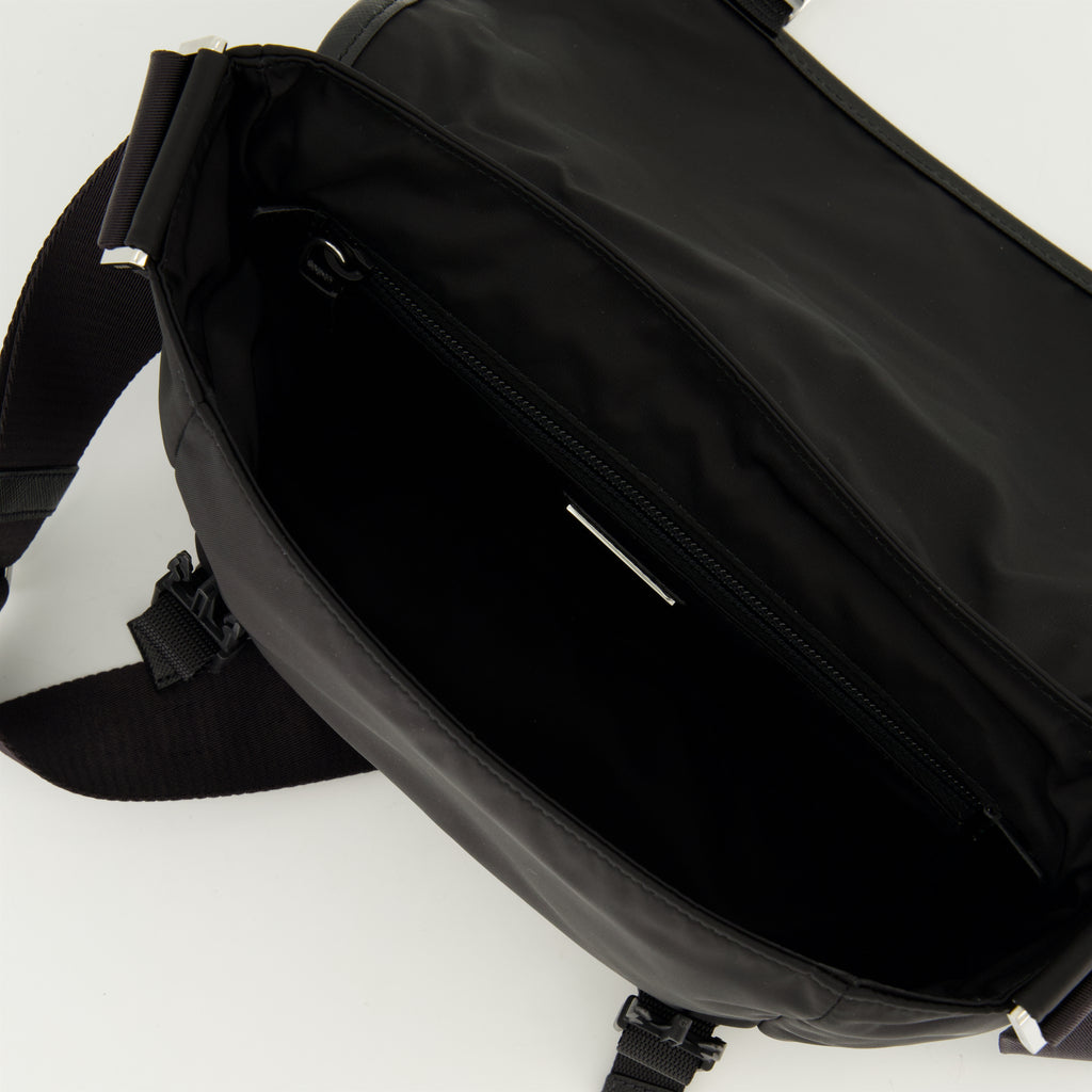 Bolsas transversais Saco de Re-Nylon e Couro Saffiano Prada Preto Homme