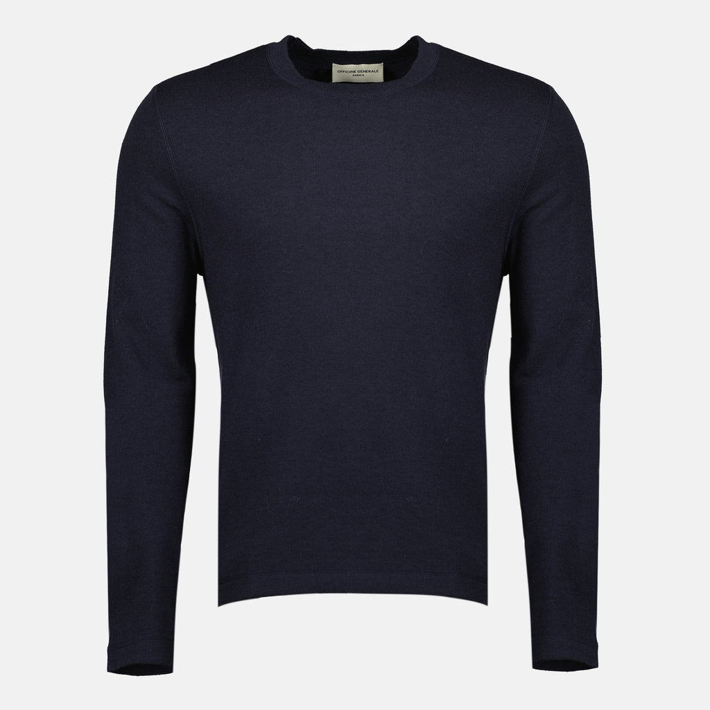 Image of the Officine Générale long sleeve t-shirt for men - Autumn-Winter 2025 season - Front view