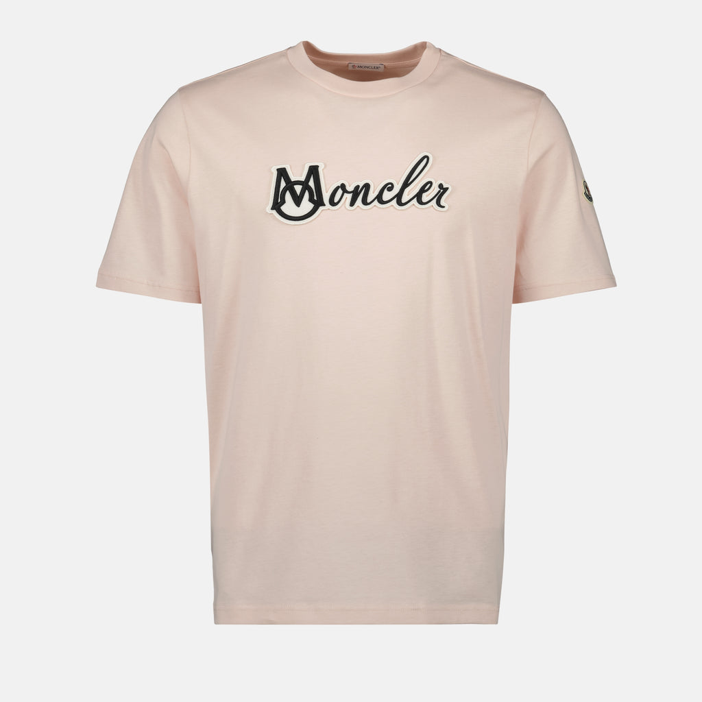T-shirts Embroidered Logo T-shirt Moncler Pink Homme