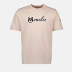 T-shirts Embroidered Logo T-shirt Moncler Pink Homme