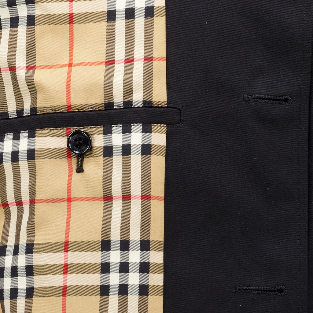 Manteaux 블랙 가바르딘 헤리티지 코트 Burberry Noir Homme