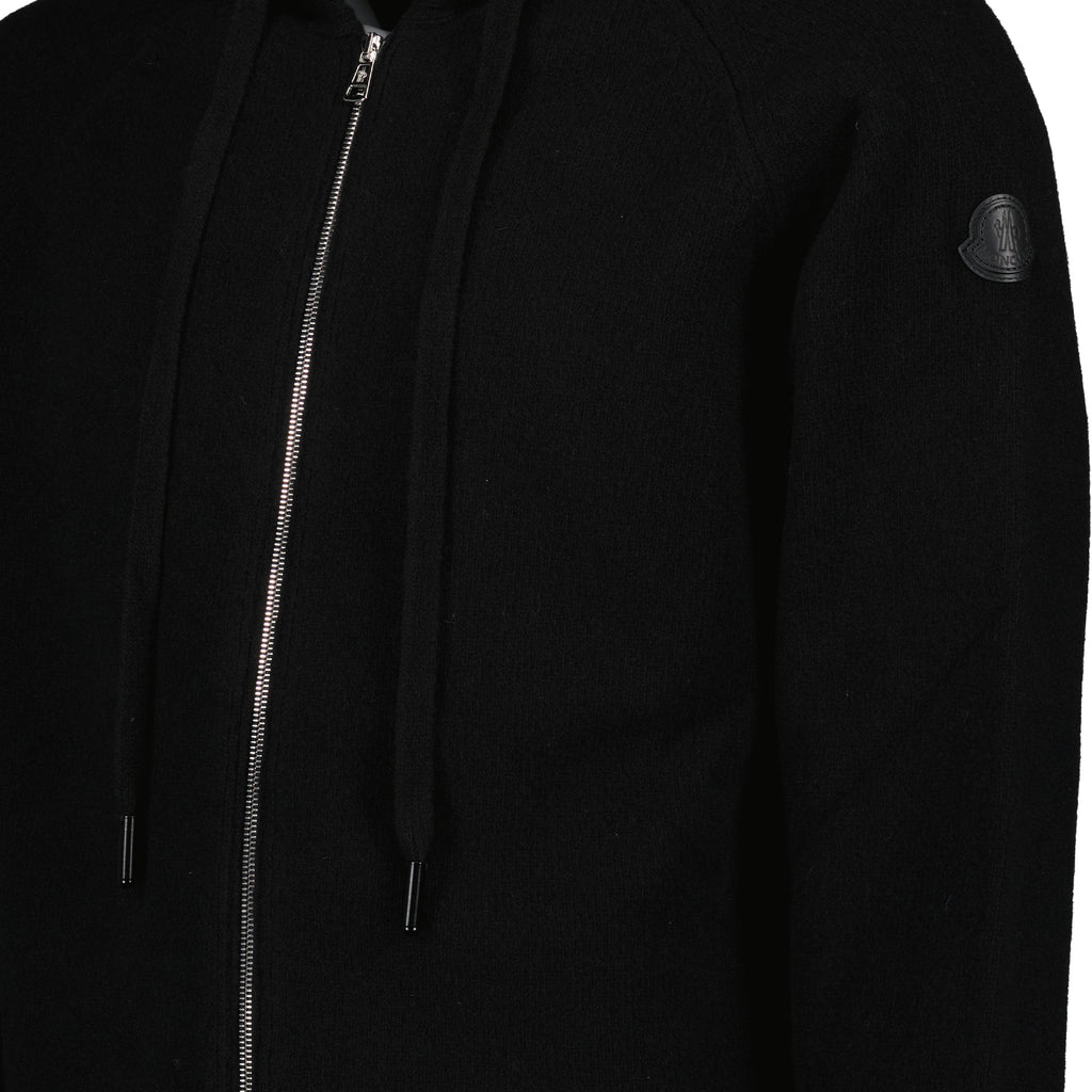 Malhas Cardigan zippé en laine Moncler Preto Homme