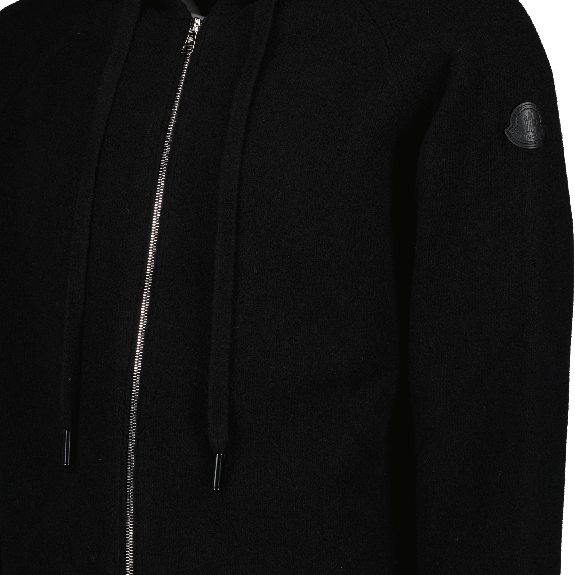 Malhas Cardigan zippé en laine Moncler Preto Homme