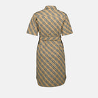 Abiti Abito Camicia a Quadri Burberry Beige Femme