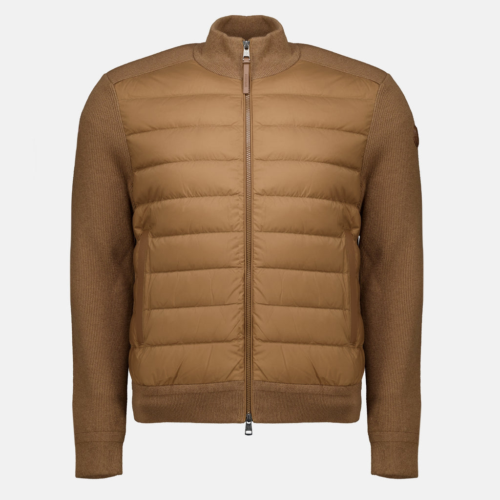 Vestes Cardigan zippé matelassé marron Moncler Marron Homme