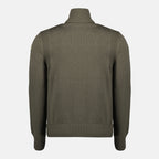 Imagem do Cardigan Zipped de Lã Kaki da marca Moncler para Homem - Temporada Outono-Inverno 2025 - Vista Traseira