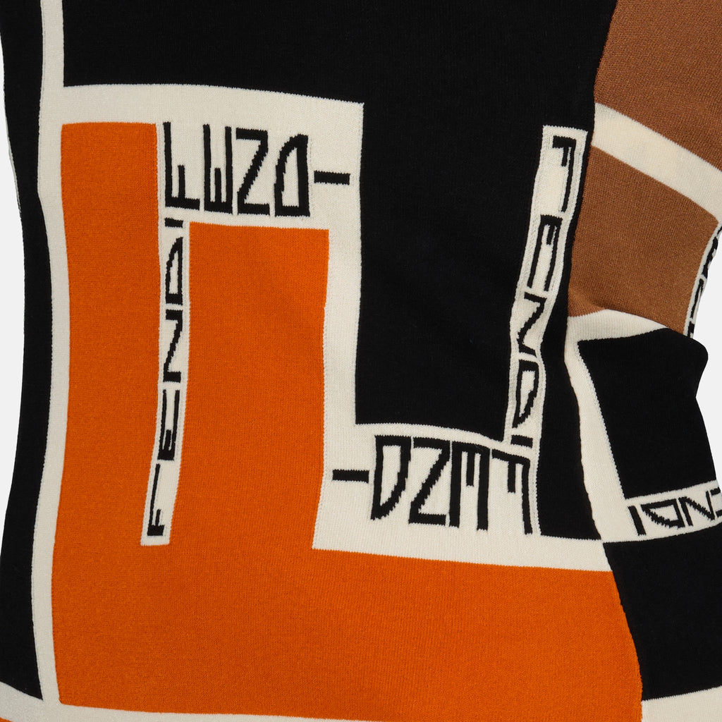 Tops Sleeveless Top in Lycra® Fendi Orange Femme