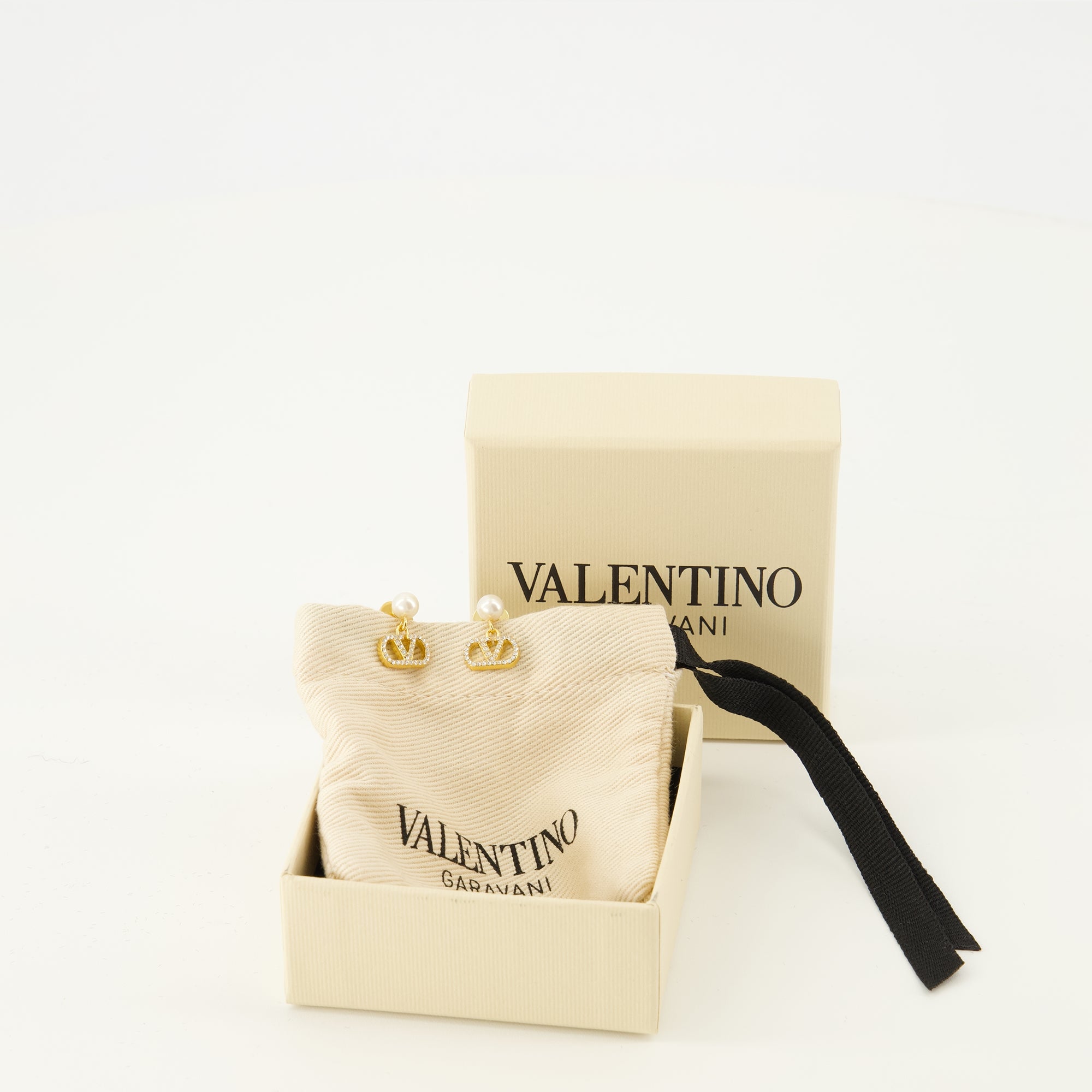 Bijoux Boucles d'oreilles VLogo Swarovski® Valentino Garavani Doré Femme