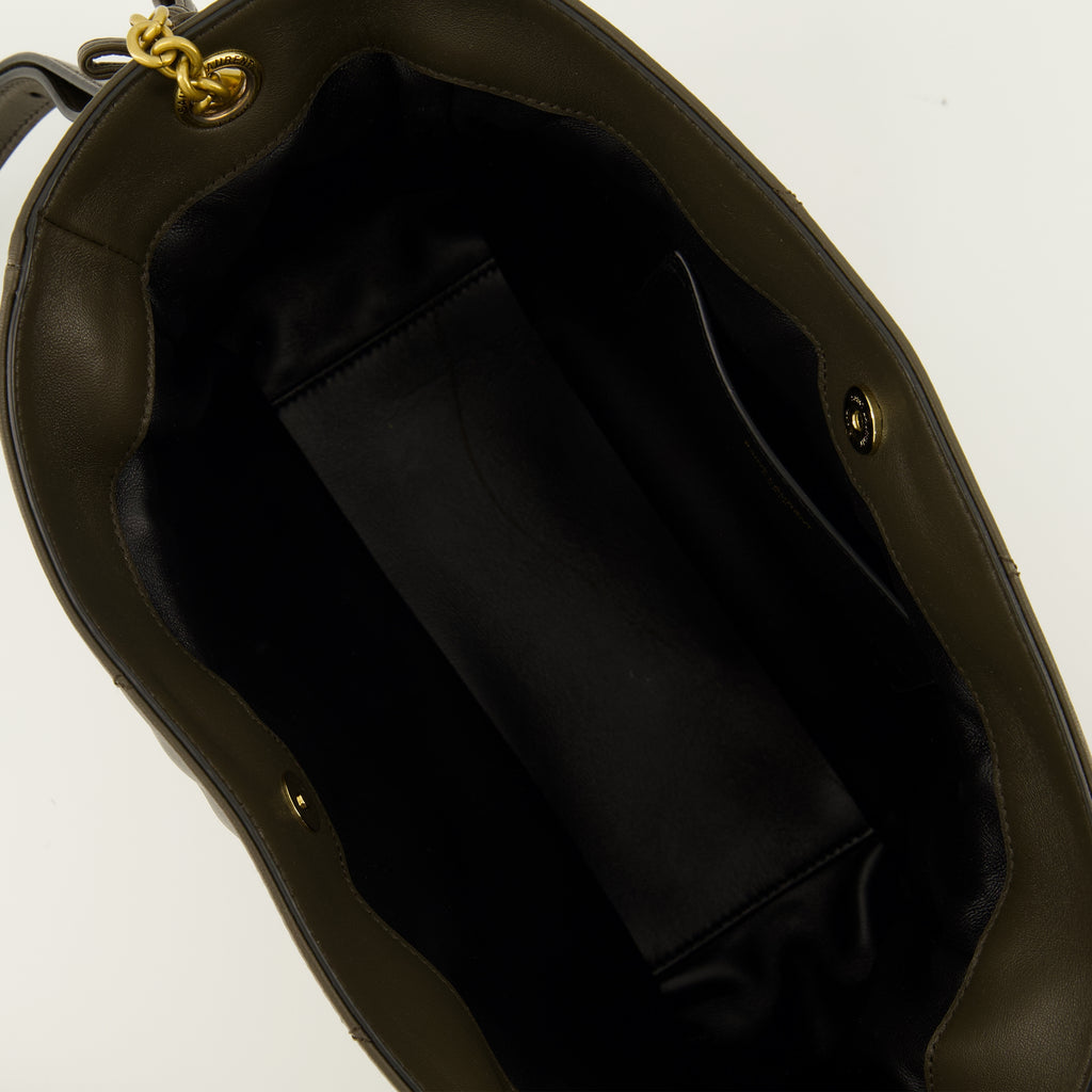Sacs seau 카키 가죽으로 만든 Jamie 숄더 파우치 백 Saint Laurent Kaki Femme