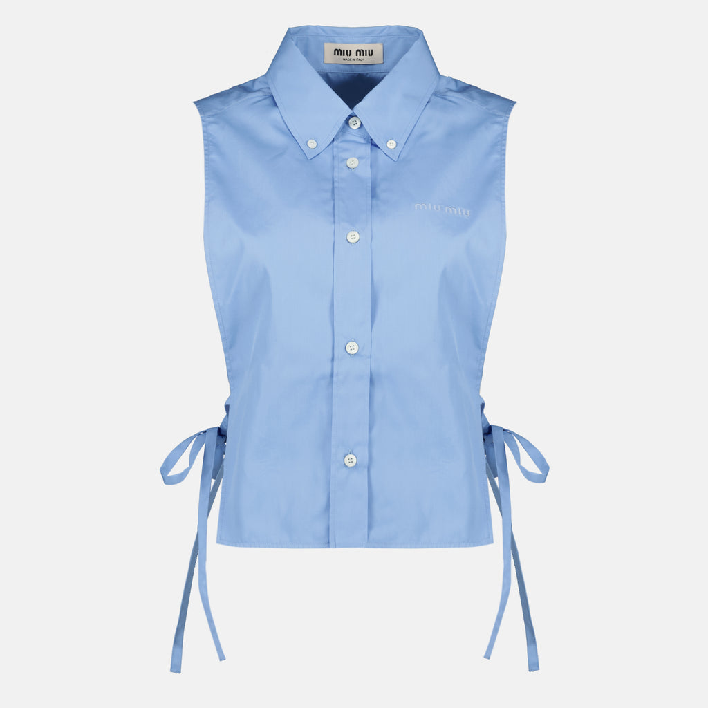 Chemises Camisa de Popeline Azul Miu Miu Bleu Femme