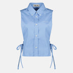 Chemises 파란색 포플린 셔츠 Miu Miu Bleu Femme