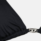 Image of the Elettra black nylon bikini top by Diesel for Women - Spring-Summer 2026 - Detailed View_1
