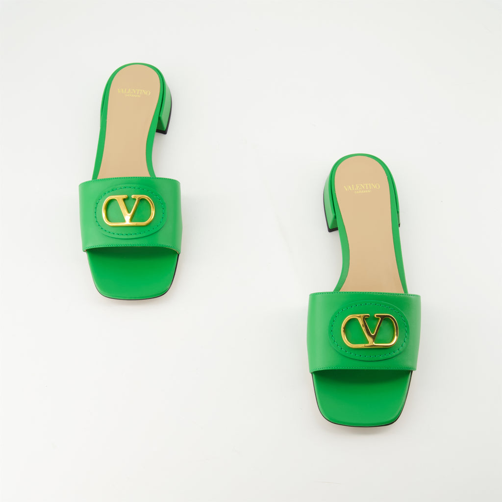 オープントゥシューズ VLogoミュール Valentino Garavani 緑 Femme