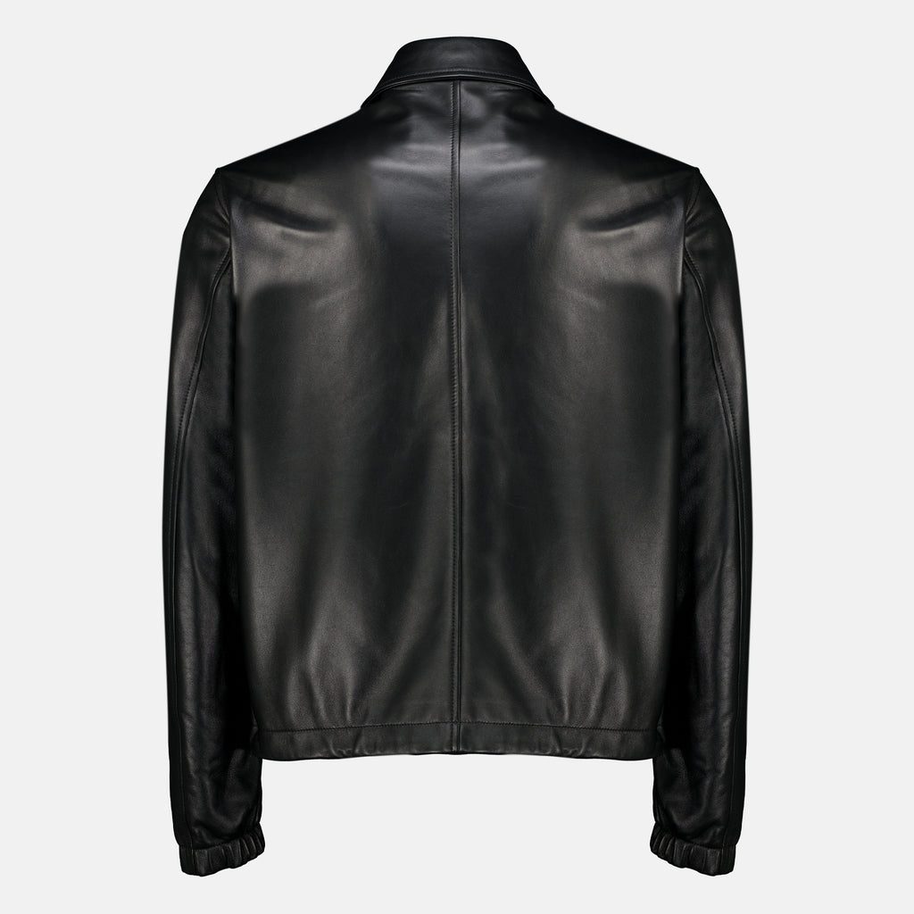 Manteaux Schwarze Lederjacke Dior Noir Homme