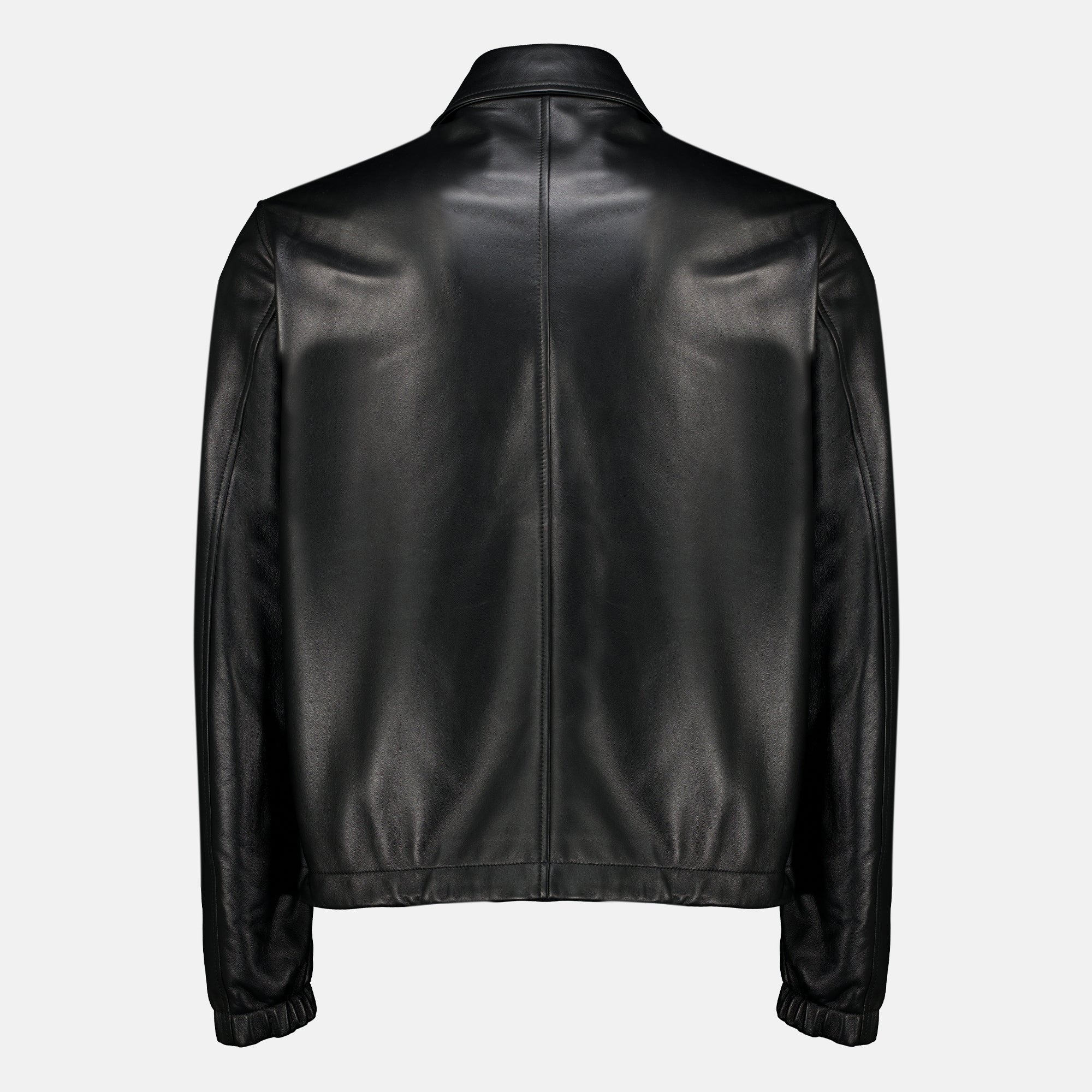 Manteaux Schwarze Lederjacke Dior Noir Homme