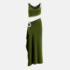 Imagen de la falda larga Vener verde de Christopher Esber para mujer - Temporada Primavera-Verano 2026 - Vista Detallada 3