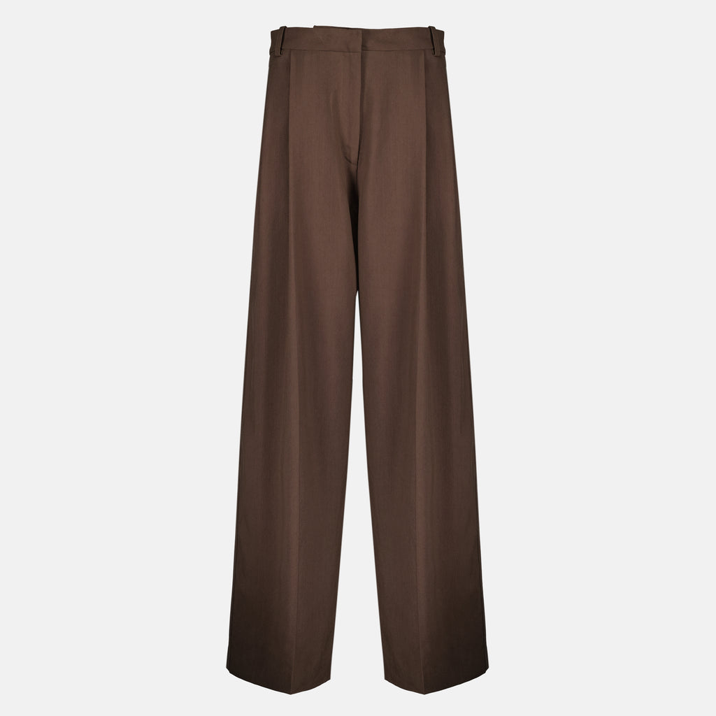Pantalons 브라운 와이드 코튼 팬츠 Iro Marron Femme