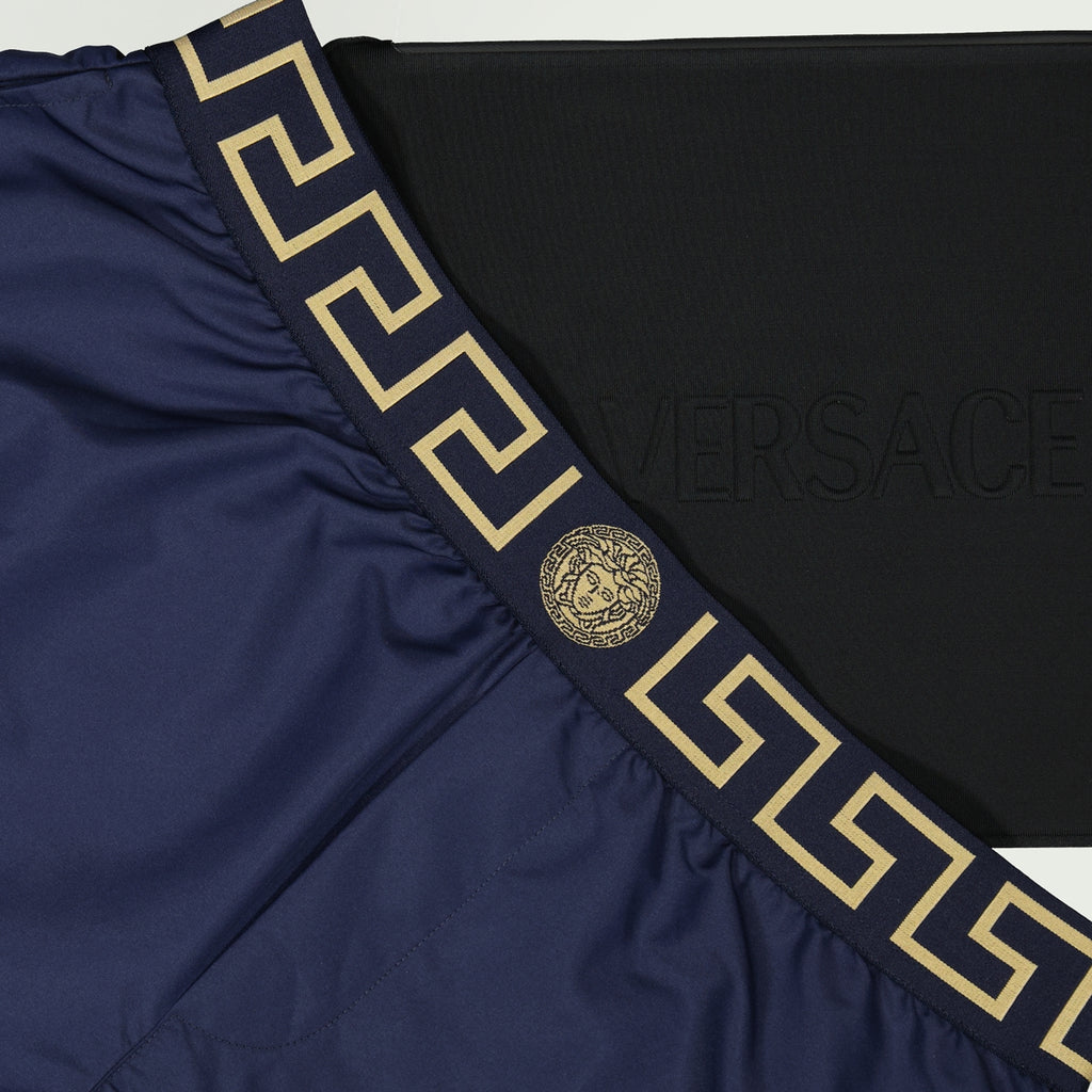 Beachwear Greca Swim Shorts Versace Blue Homme