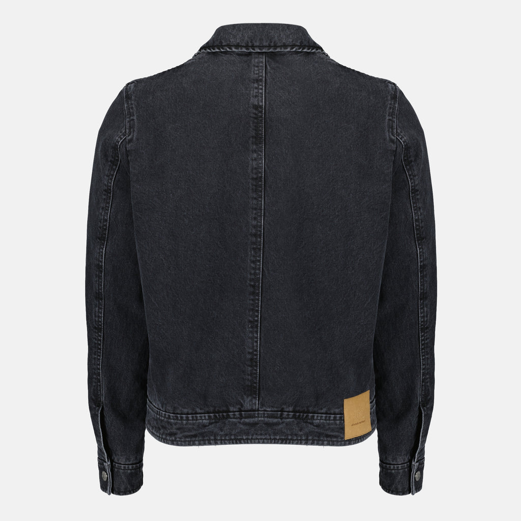 Vestes Black Denim Zip Jacket Ami PARIS Noir Homme