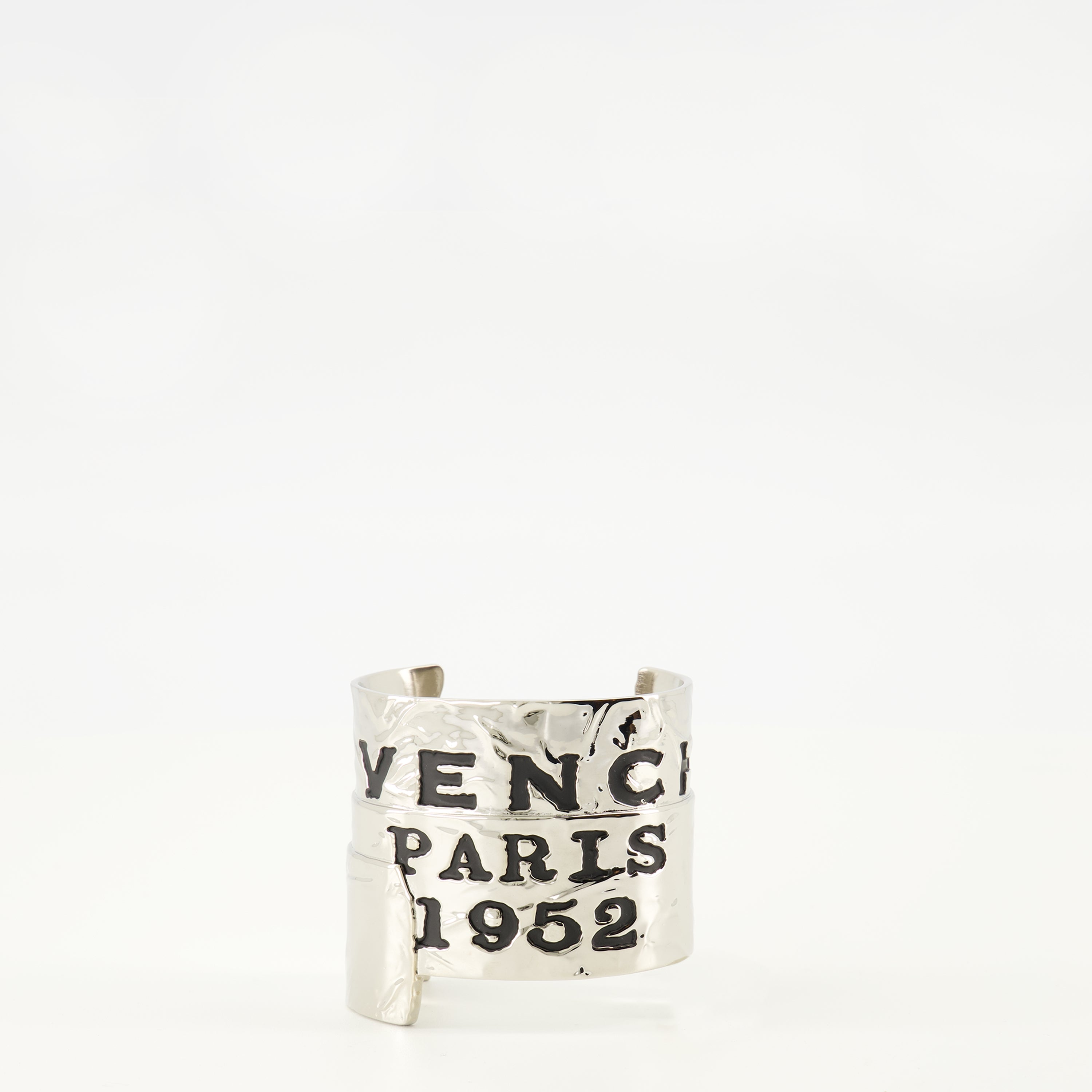 Image of the Givenchy Silver Tape Bracelet for Women - Fall-Winter 2025 - Front View