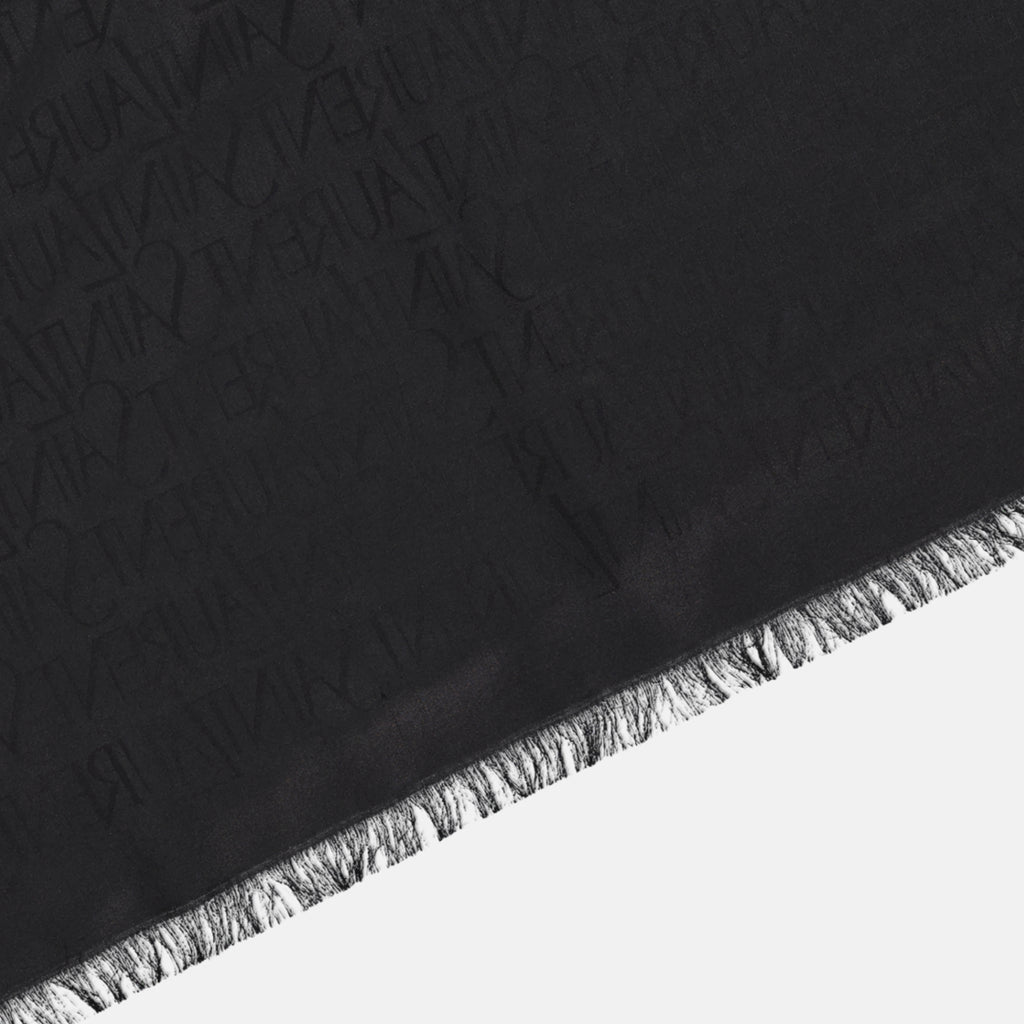 Image de l'article Carré en soie et laine de la marque Saint Laurent pour Homme - Saison Automne-Hiver 2025 - Vue détaillée_3