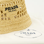 Bild des beigen Stoffhuts von Prada für Frauen - Frühling-Sommer 2026 - Detailansicht 3
