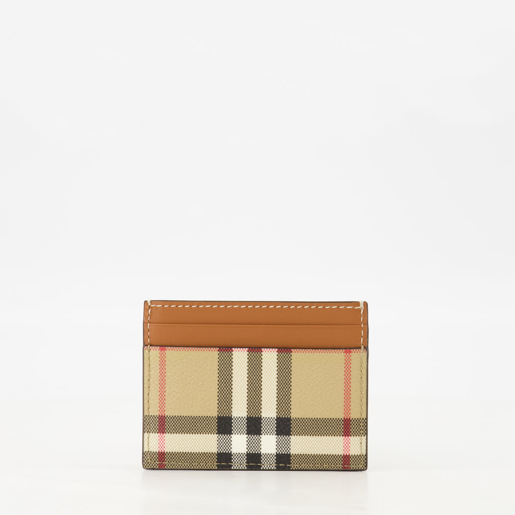 Small leather goods Sandon Check Card Holder Burberry Beige Femme