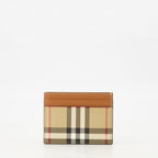 Small leather goods Sandon Check Card Holder Burberry Beige Femme