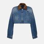 Vestes Veste en jean courte Prada Bleu Femme