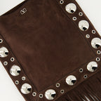 Sacs bandoulière Borsa Nellcôte Frangiata Valentino Garavani Marron Femme