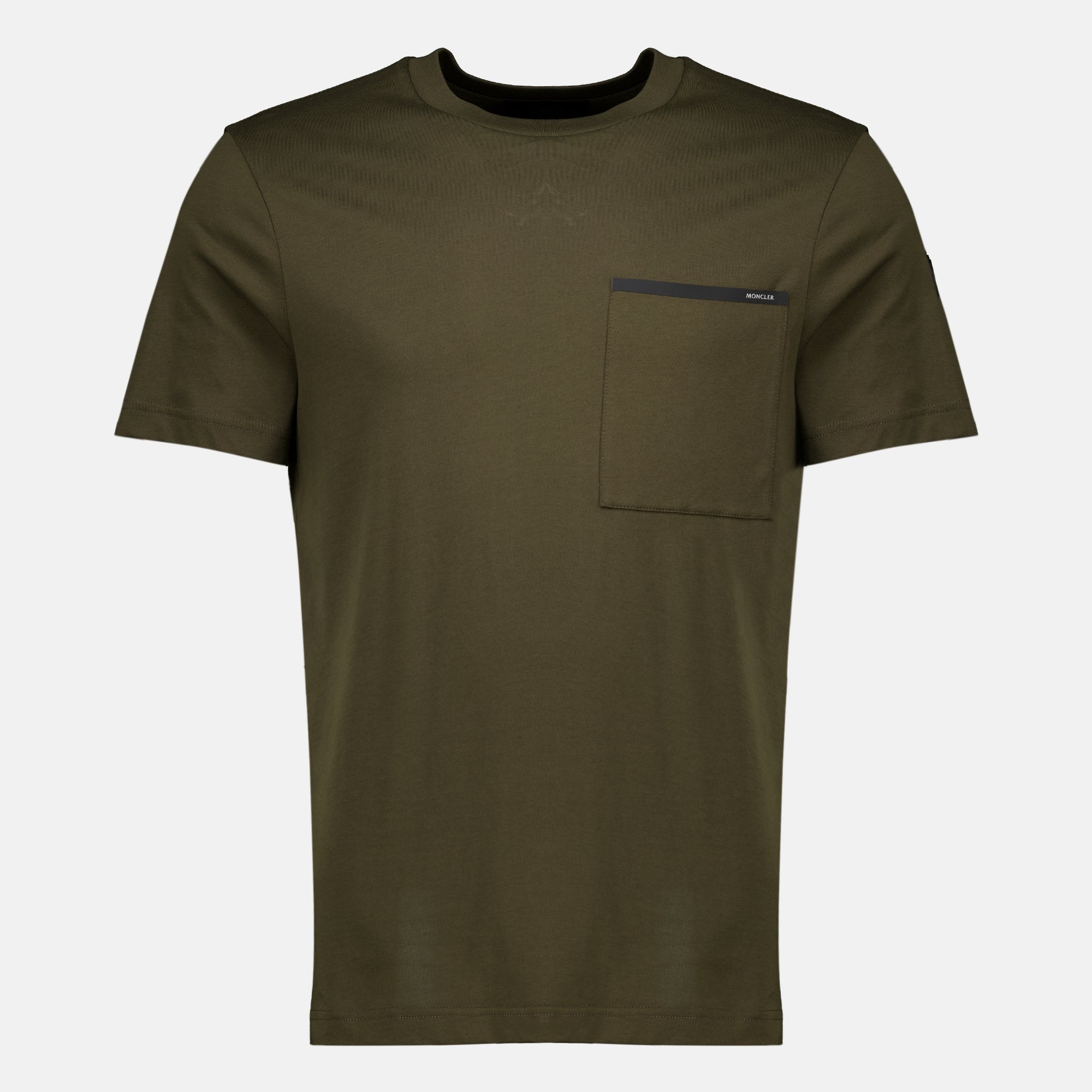 T-shirts Camiseta Kaki con Bolsillo en el Pecho Moncler Kaki Homme
