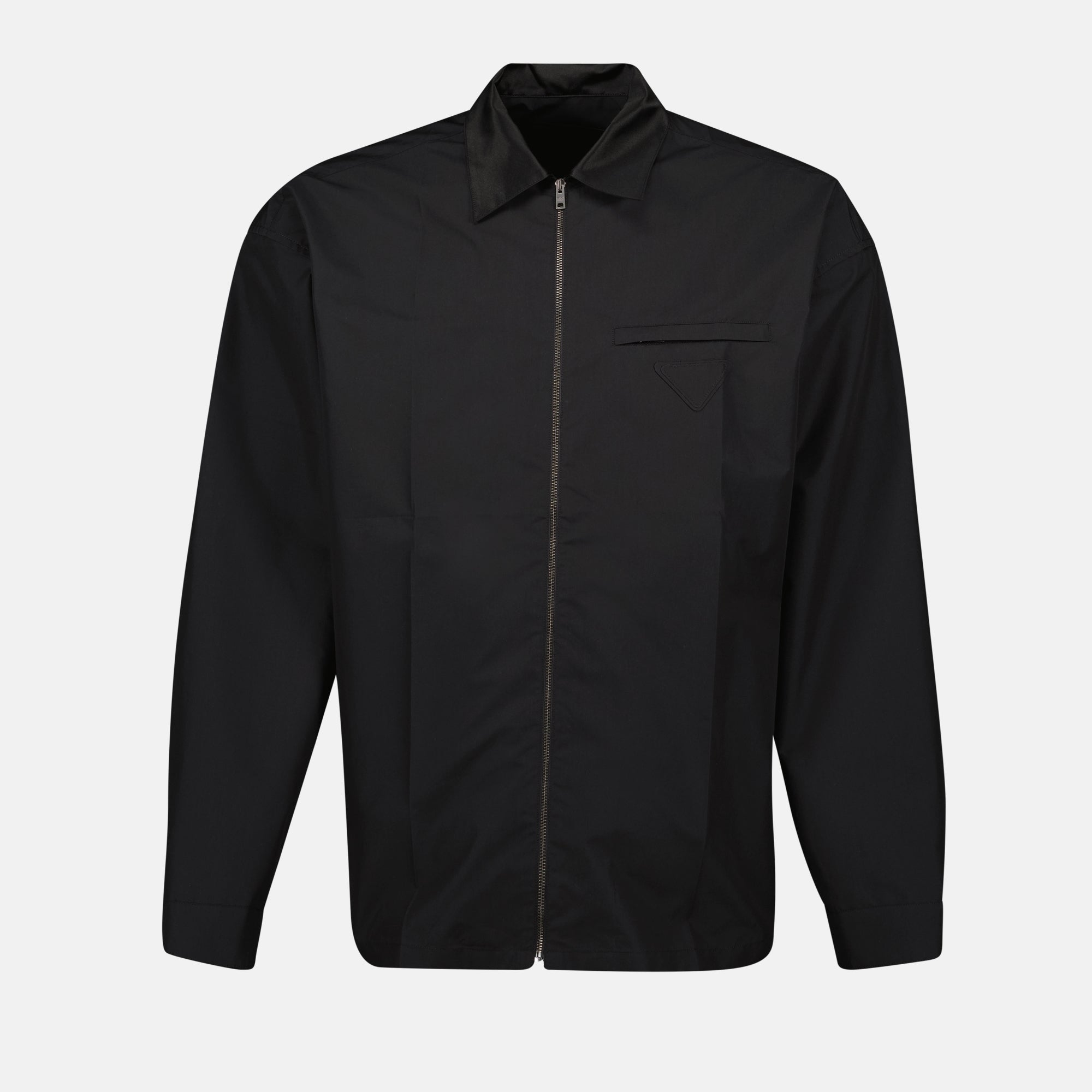 Jaquetas Camisa de Algodão Técnica Prada Preto Homme