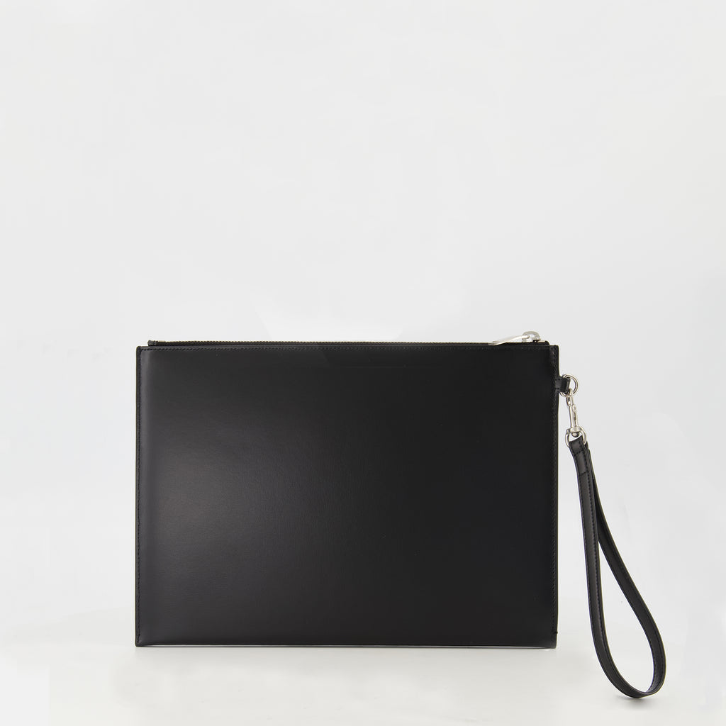 Pouches Leather Clutch Saint Laurent Black Homme