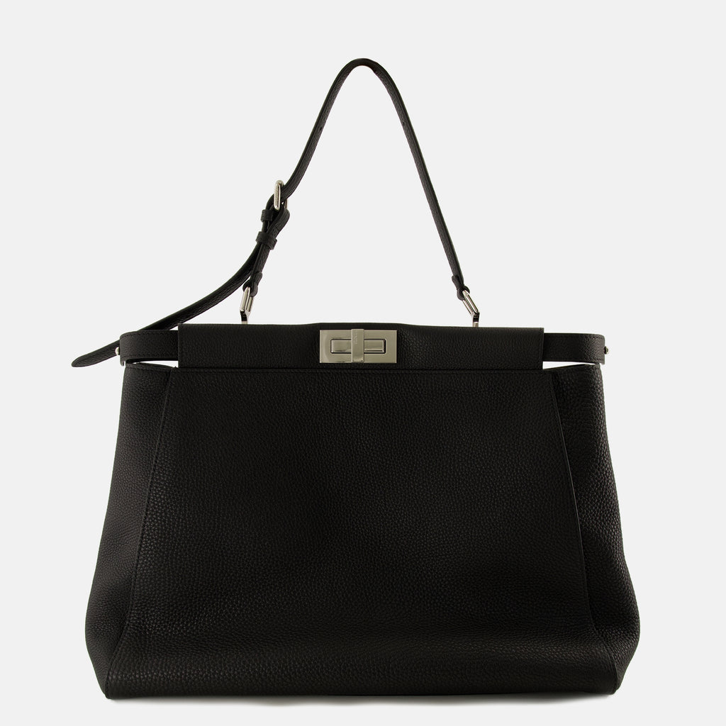 Sacs cabas Sac Peekaboo en cuir grainé noir Fendi Noir Homme