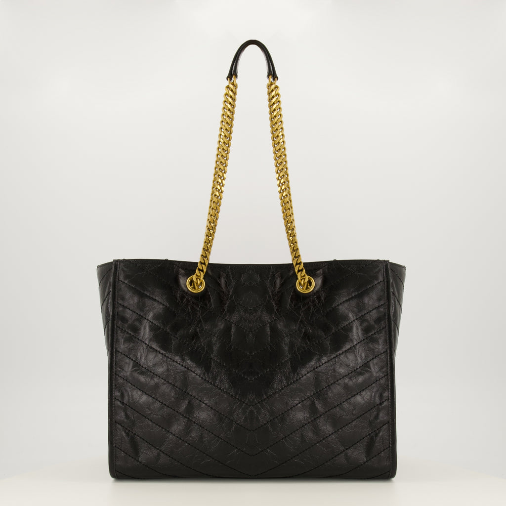 Sacs à main et épaule 니키 쇼핑 블랙 가죽 백 Saint Laurent Noir Femme