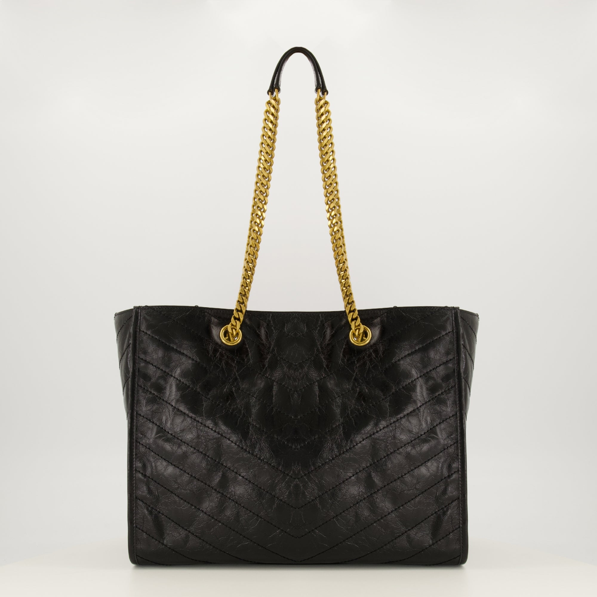 Sacs à main et épaule Bolsa Niki Shopping em Couro Preto Saint Laurent Noir Femme