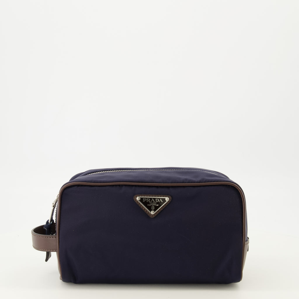 Pochettes Pouch SpeedRock Blu Navy in Re-Nylon e Pelle Prada Bleu foncé Homme