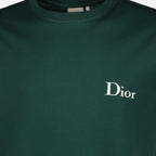 Image de l'article T-shirt vert brodé en coton de la marque Dior pour Homme - Saison Printemps-Été 2026 - Vue détaillée_2