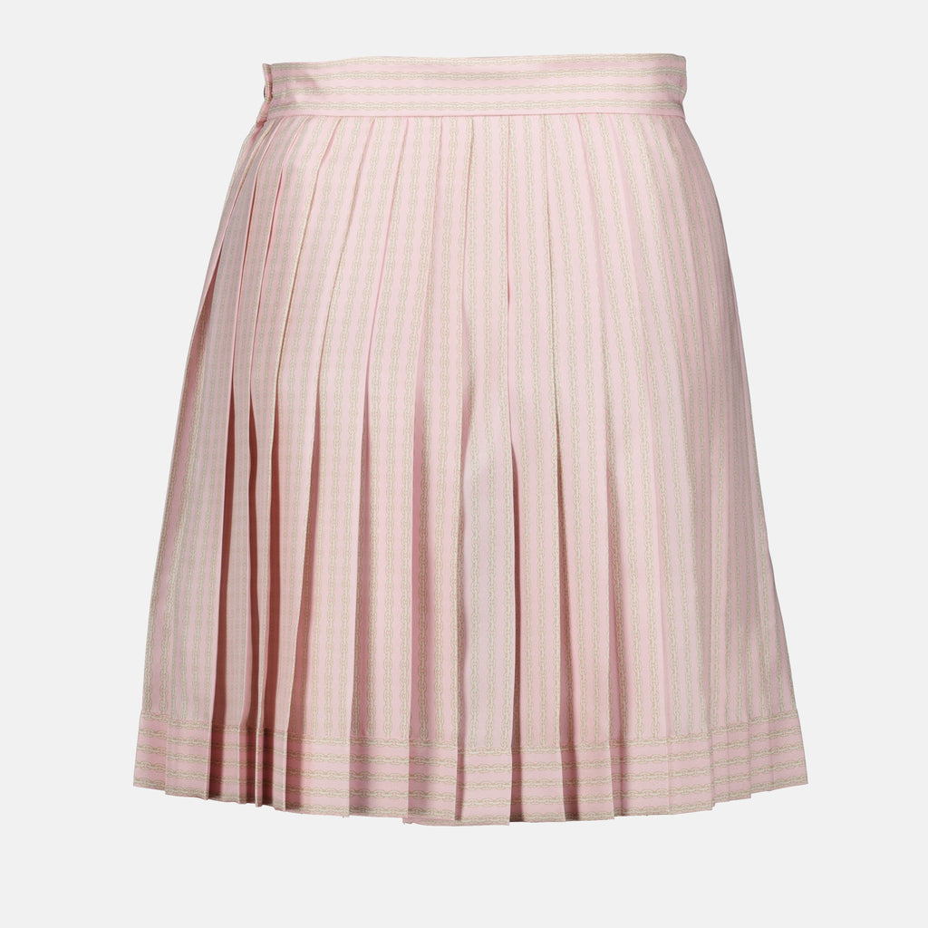 Skirts Pleated Silk Skirt Versace Pink Femme