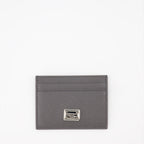 Piccola pelletteria Porte-cartes à logo plaque Dolce & Gabbana Grigio Homme