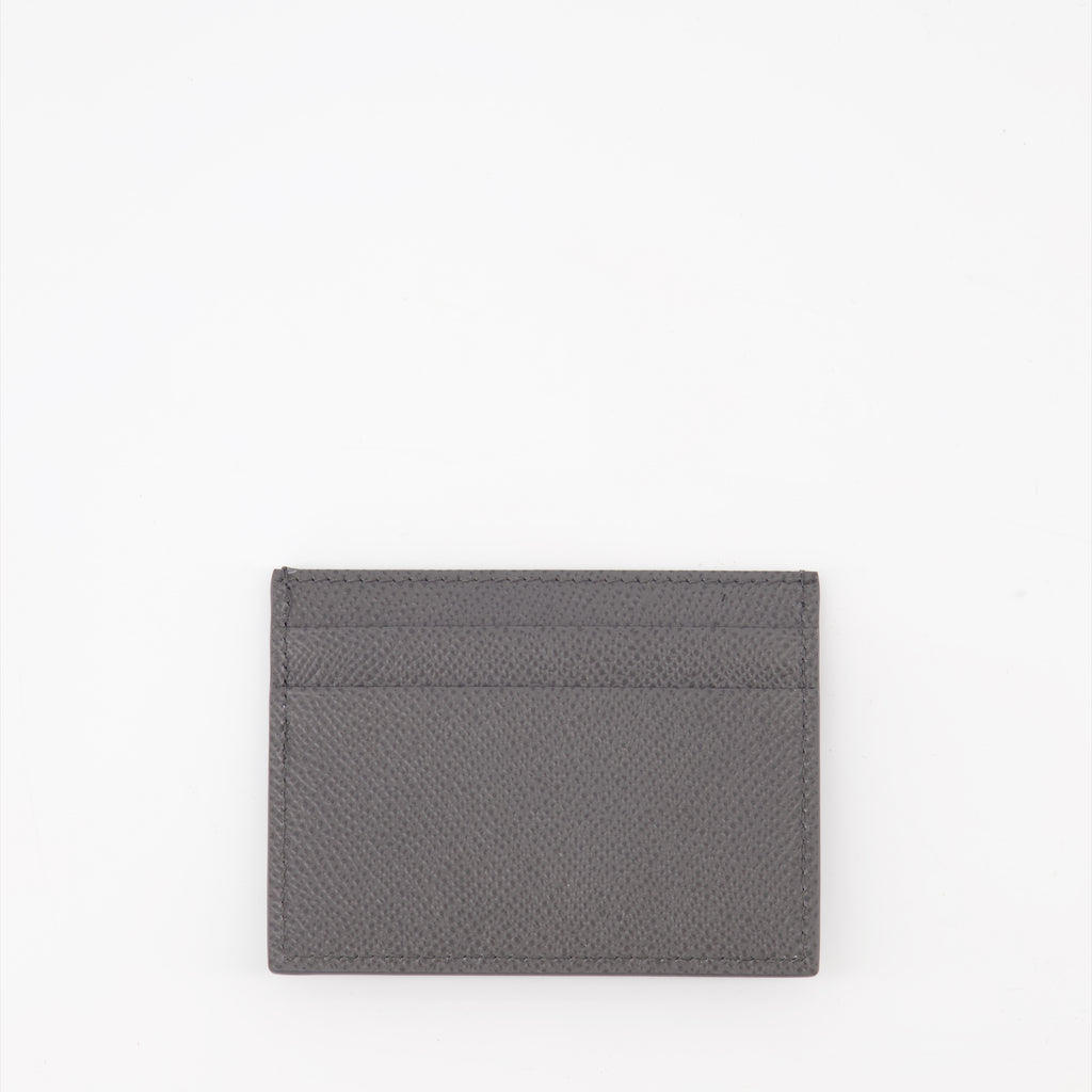 Piccola pelletteria Porte-cartes à logo plaque Dolce & Gabbana Grigio Homme