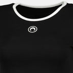 Imagen del top corto Moon negro de la marca Marine Serre para mujer - Temporada Otoño-Invierno 2025 - Vista Detallada_1