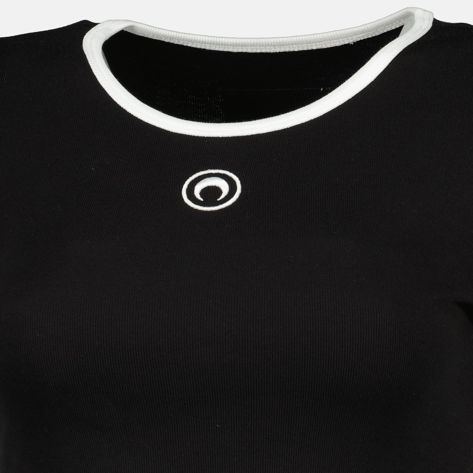 Image de l'article Top court Moon noir de la marque Marine Serre pour Femme - Saison Automne-Hiver 2025 - Vue détaillée_1