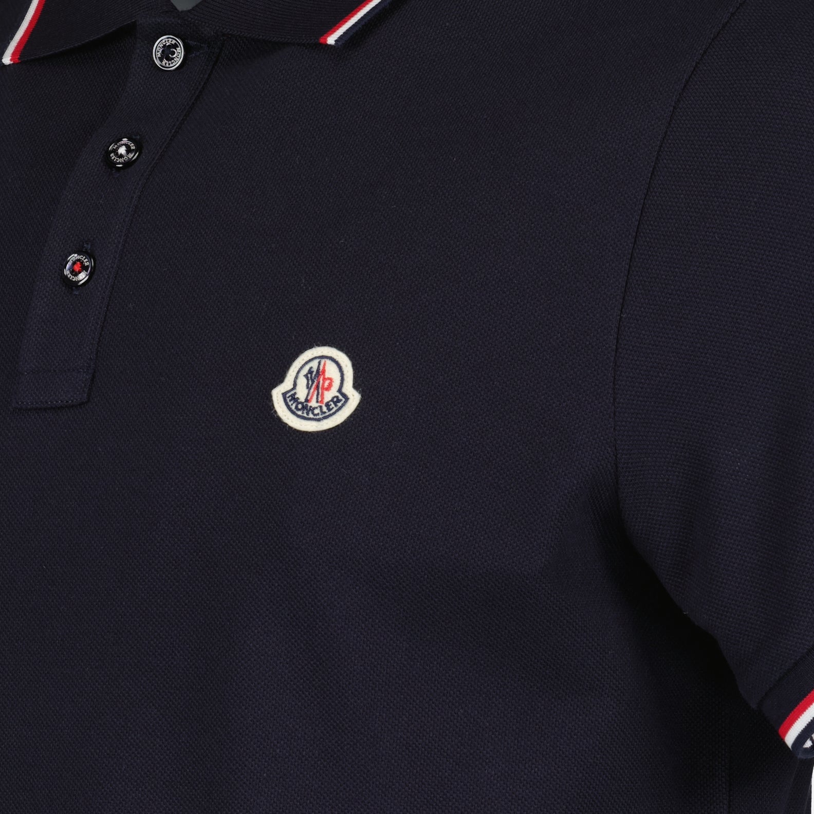 Polo shirts Polo with Tricolor Edges Moncler Dark blue Homme