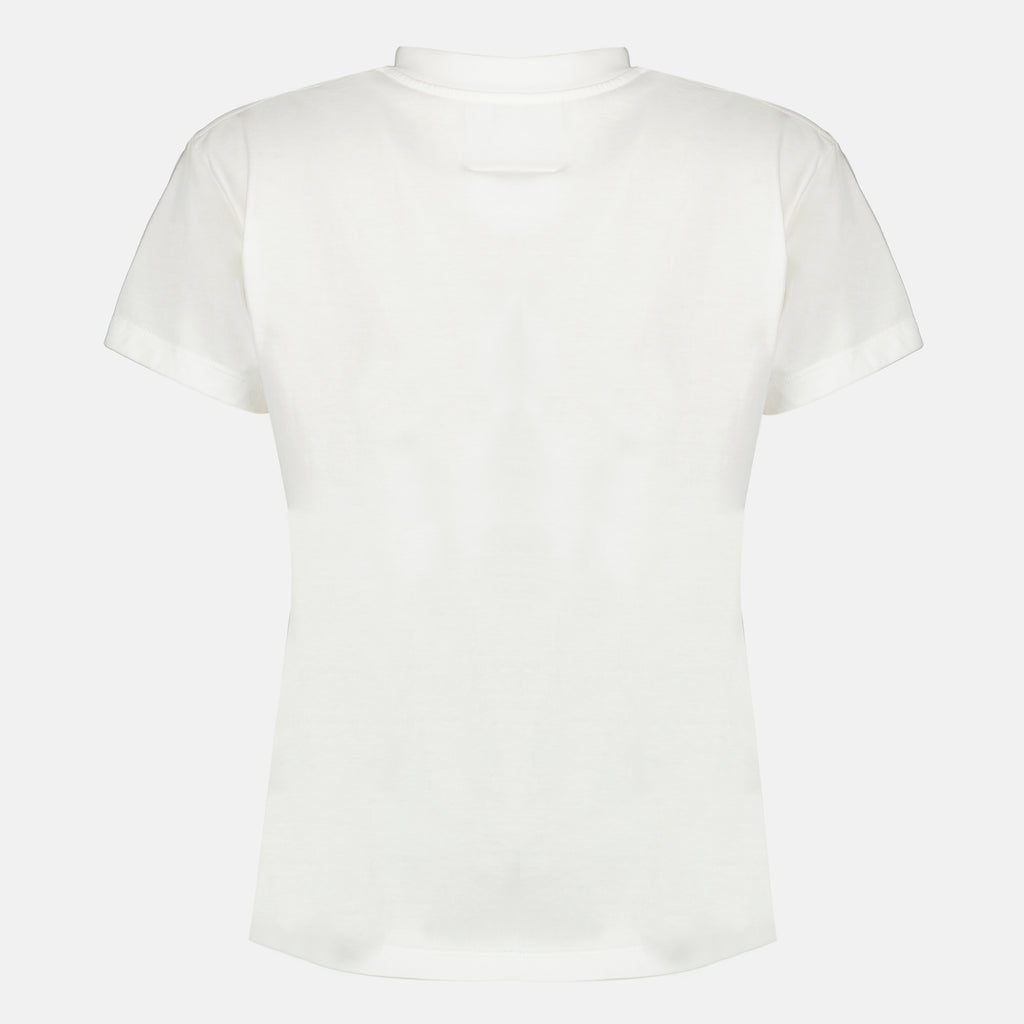 T-shirts T-shirt in Cotone Bianco con Logo Mm6 Blanc Femme